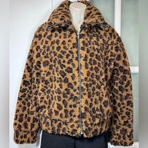 BB DAKOTA Leopard Print Teddy Jacket